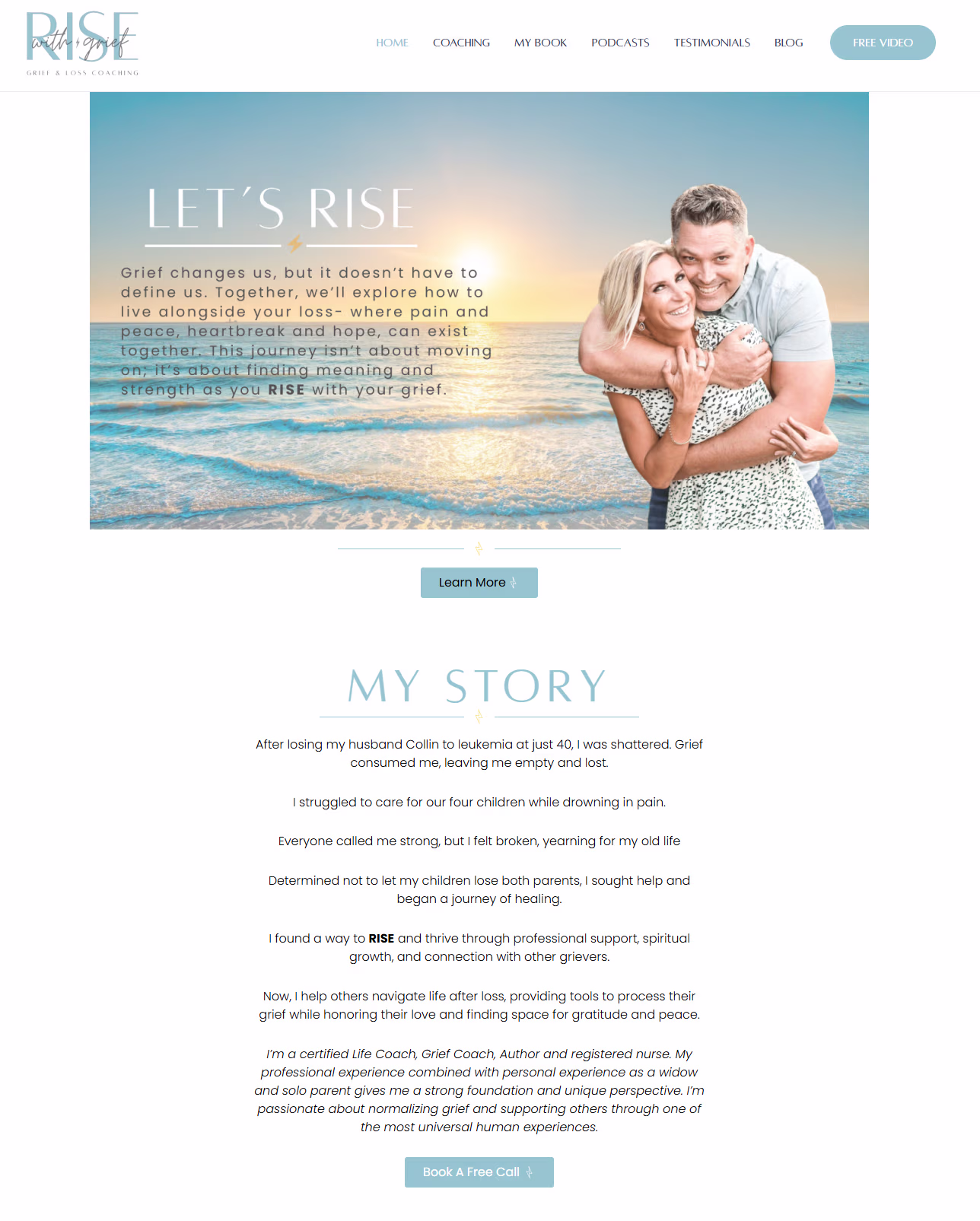 Client site for a life transitions coach