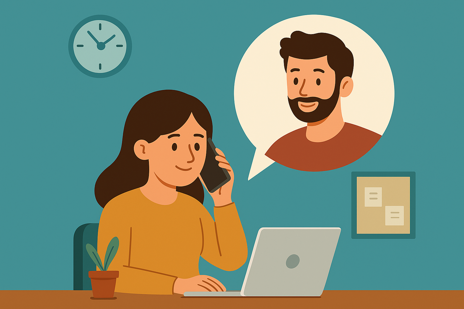 Phone call connecting the founding team