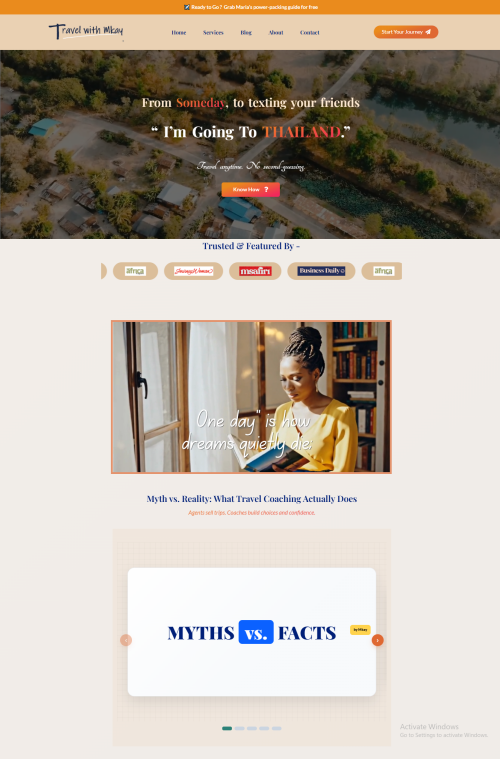 TravelwithMkay – Custom Website